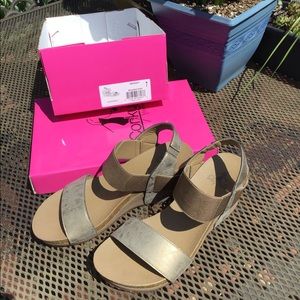 Corky’s  Brushed Gold Brandy Wedge Sandal 7